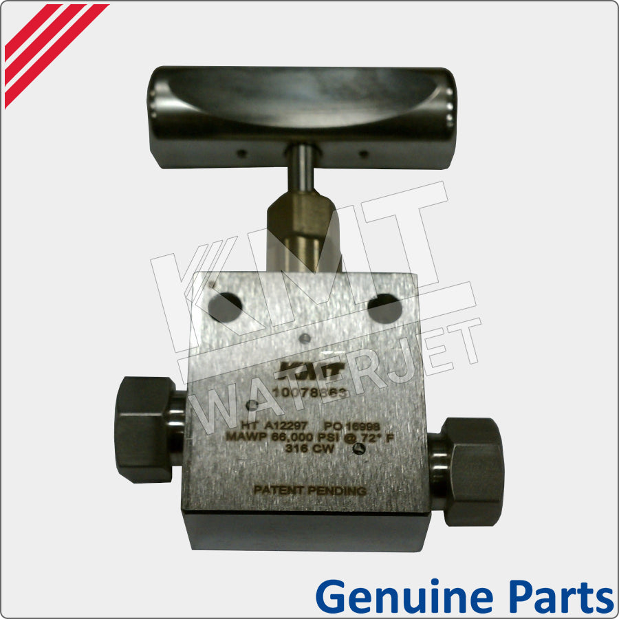 Hand Valve Assembly, HP, Straight, 2-Way, 60K, KMT WATERJET PART