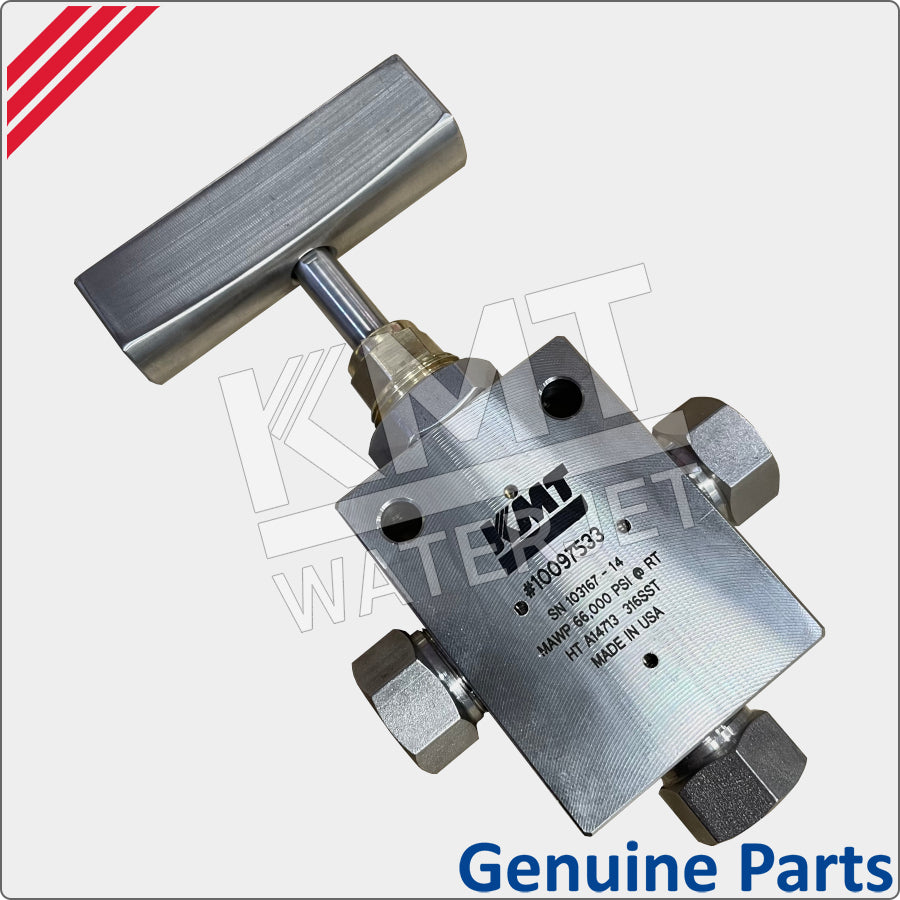 Hand Valve Assembly, HP, 3-Way, 1 Pressure, 1 Stem, 60K, KMT Genuine Part