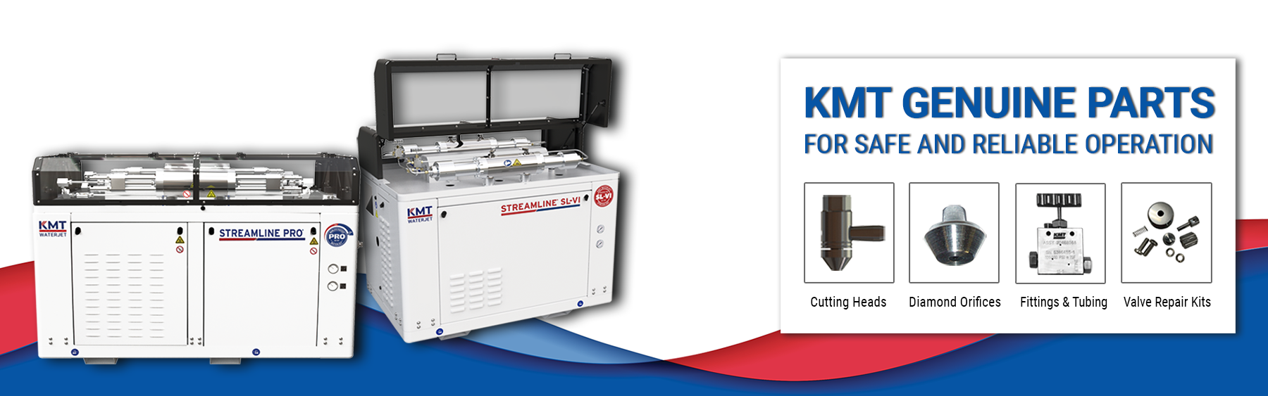 KMT Waterjet Parts Seals, Focus Tubes, Valves, Hoses, Tubing, Orifice